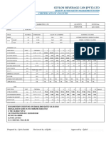 Ceylon Beverage Can (PVT) LTD: Certificate of Analysis