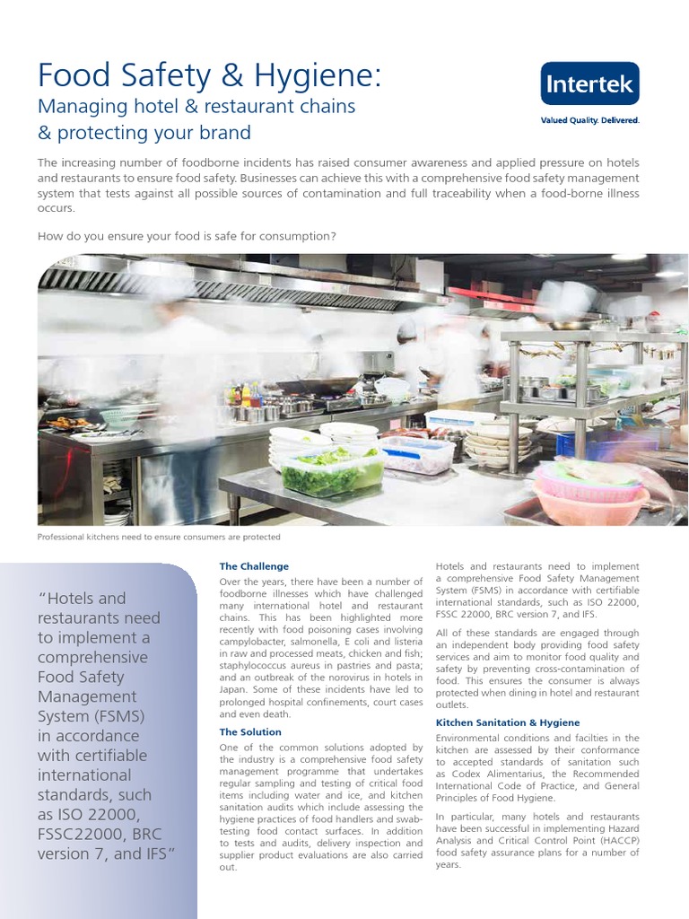Intertek White Paper Food Safety Hygiene 2016 PDF Food Safety
