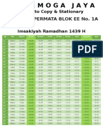 Imsakiyah Ramadhan 1439 H 2018