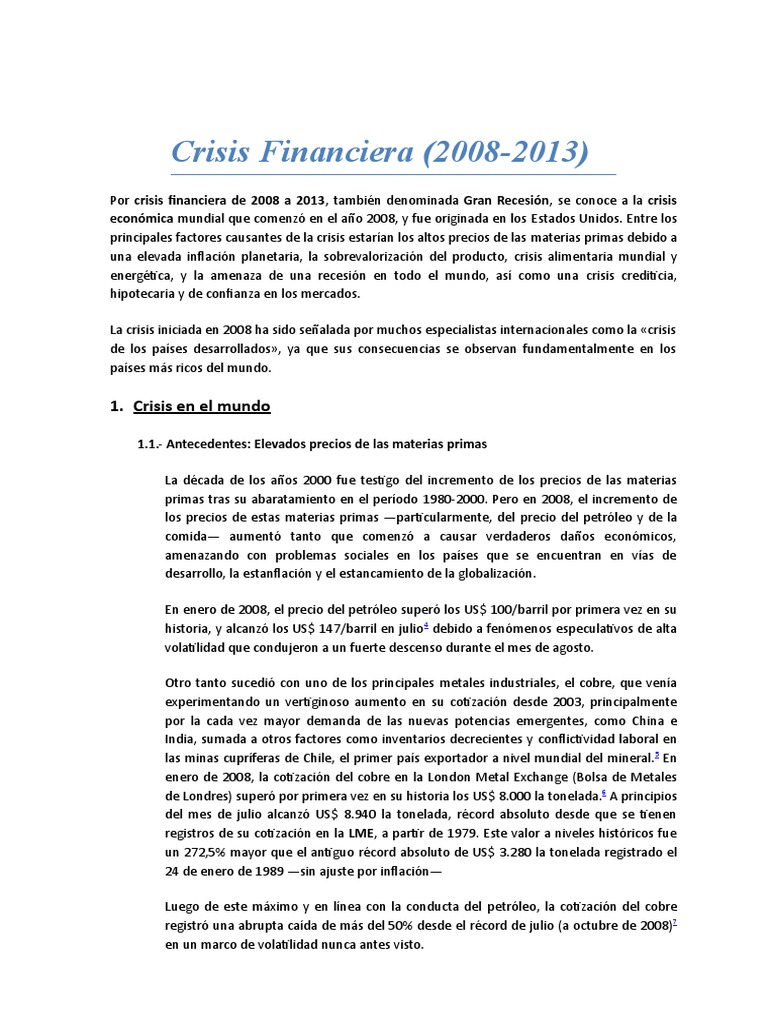 Crisis Financiera Global 2008-2013 | PDF | Crisis de la deuda europea ...