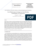 Cost Effectiveness of Using Low Cost Housing Technologies in Construction