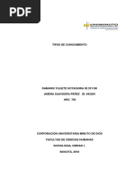 Ensayo Reflexivo Sobre Tipos de Conocimiento