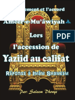 Ameer-e-Mu'Âwiyah RA Lorsl'Accession de Yazid Au Califat - Reponse À Imâm Shameem Par Saleem Dhonye