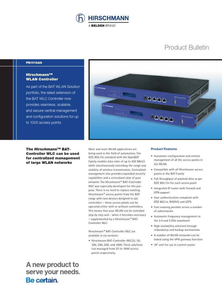 Wlan Controller Product Bulletin | PDF | Wireless Lan | Wireless Access ...