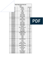 Bosch Spare Parts Price List 2016