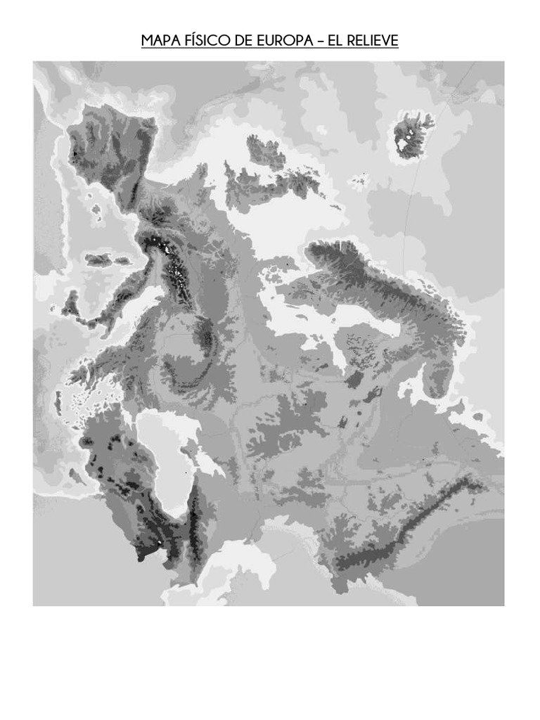 Mapa Físico de Europa: Relieve y Aguas | PDF, image size:768x1024