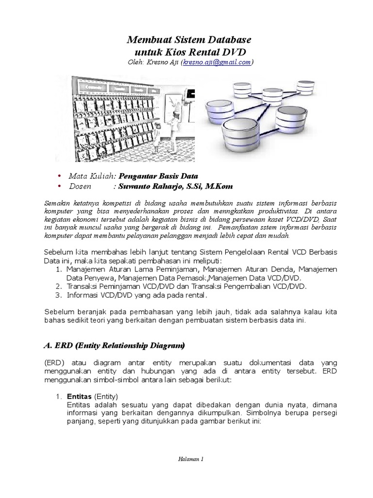 Sistem Database Kios Rental DVD | PDF