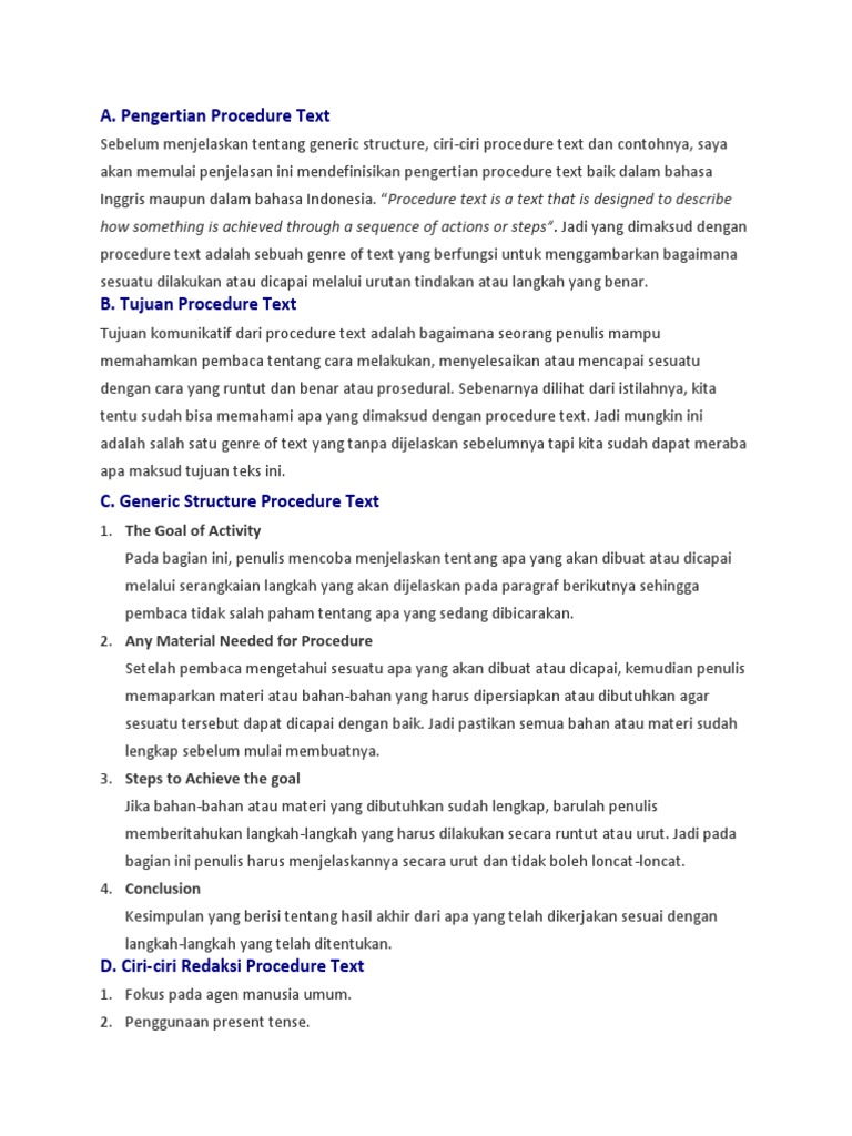 Contoh Procedure Text | PDF