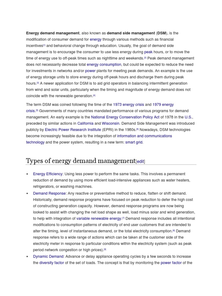 Demand Side Management | PDF | Power (Physics) | Nature