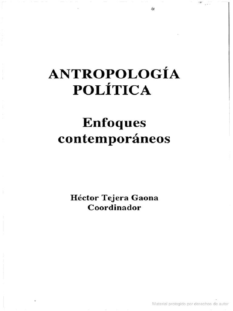 Antropología Política Enfoques Contemporáneos PDF