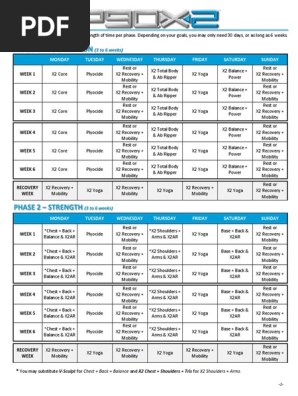 P90x2 Schedule