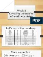 Week 2 Knowing The Names of World Countries