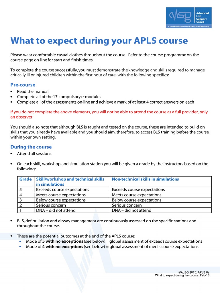 What to Expect During Your APLS Course