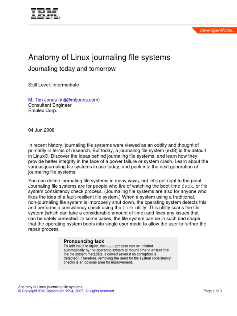 Anatomy of Linux Journaling File Systems PDF | PDF | File System | Unix ...