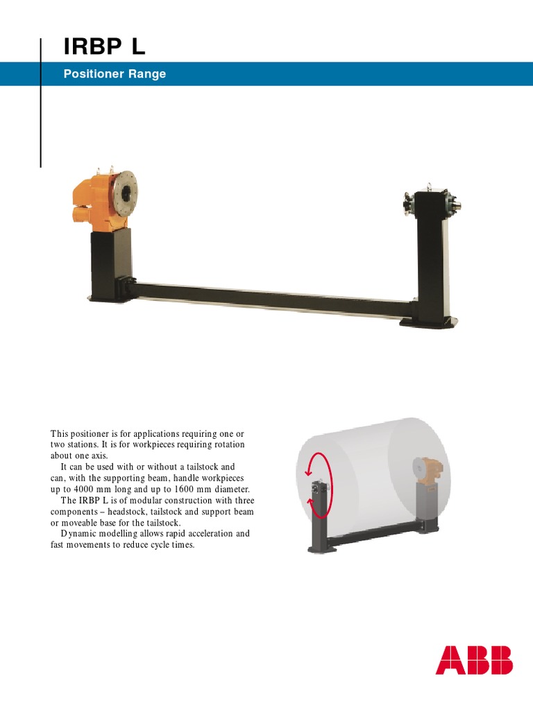One-Axis Rotary Positioner for Workpieces Up to 4000 mm: The IRBP L ...