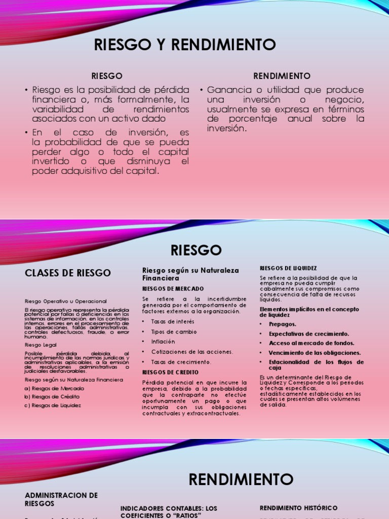 Riesgo y Rendimiento | PDF | Compartir (Finanzas) | Riesgo