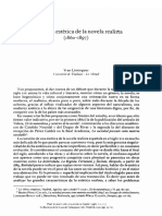 Hacia Una Estetica de La Novela Realista 18601897 0 PDF