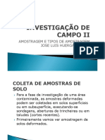 Técnicas de amostragem de solos em áreas contaminadas