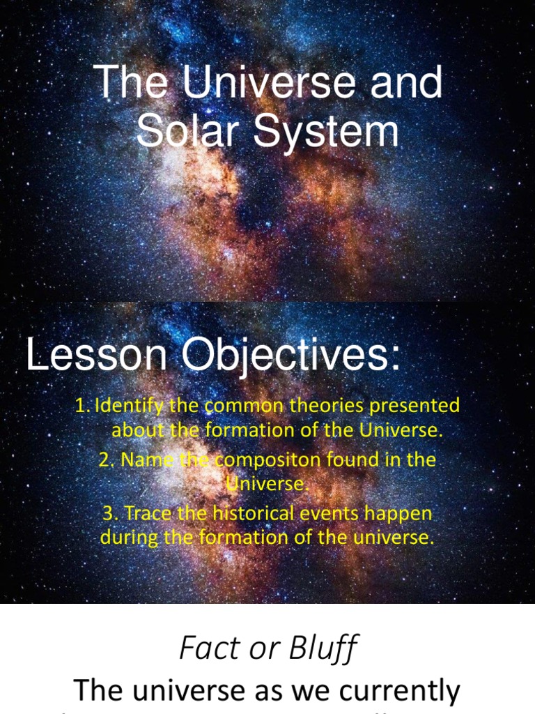 Origins of the Universe and Solar System | PDF | Big Bang | Universe