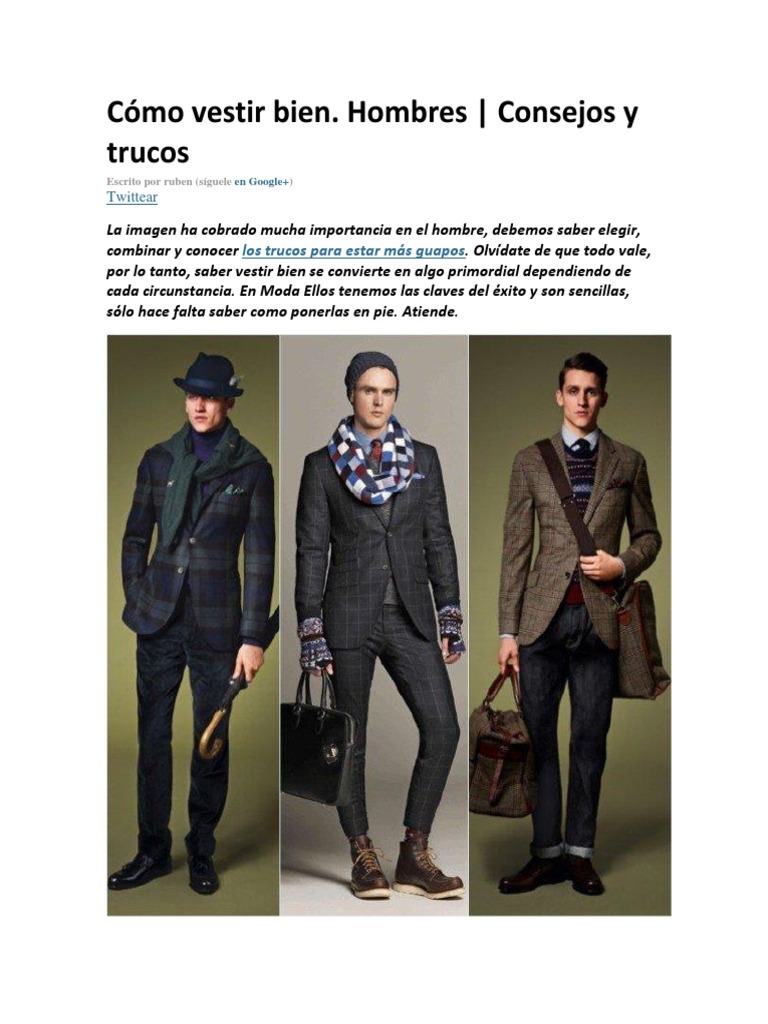 Cómo Vestir Bien Hombres | PDF | Fashion | Traje (ropa)