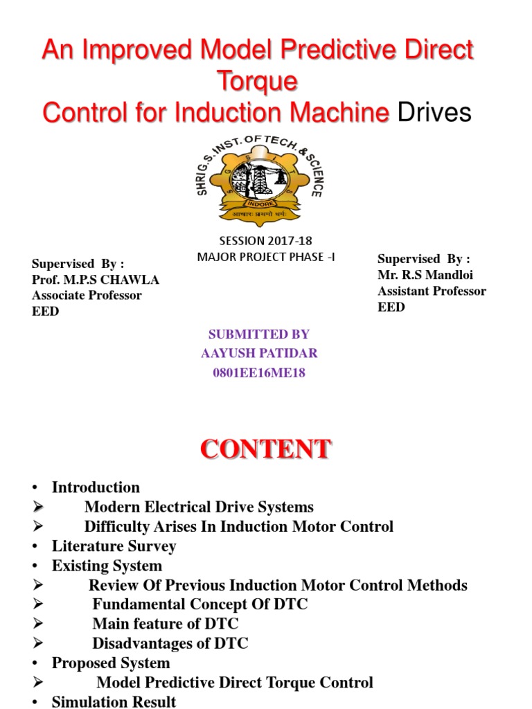 Model Predictive Torque Control for IM | PDF | Electrical Engineering ...