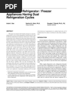 Analysis of Refrigerator Freezer Appliances Having Dual Refrigeration Cycles