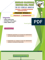 Sedimentación de harinas de plátano y habas