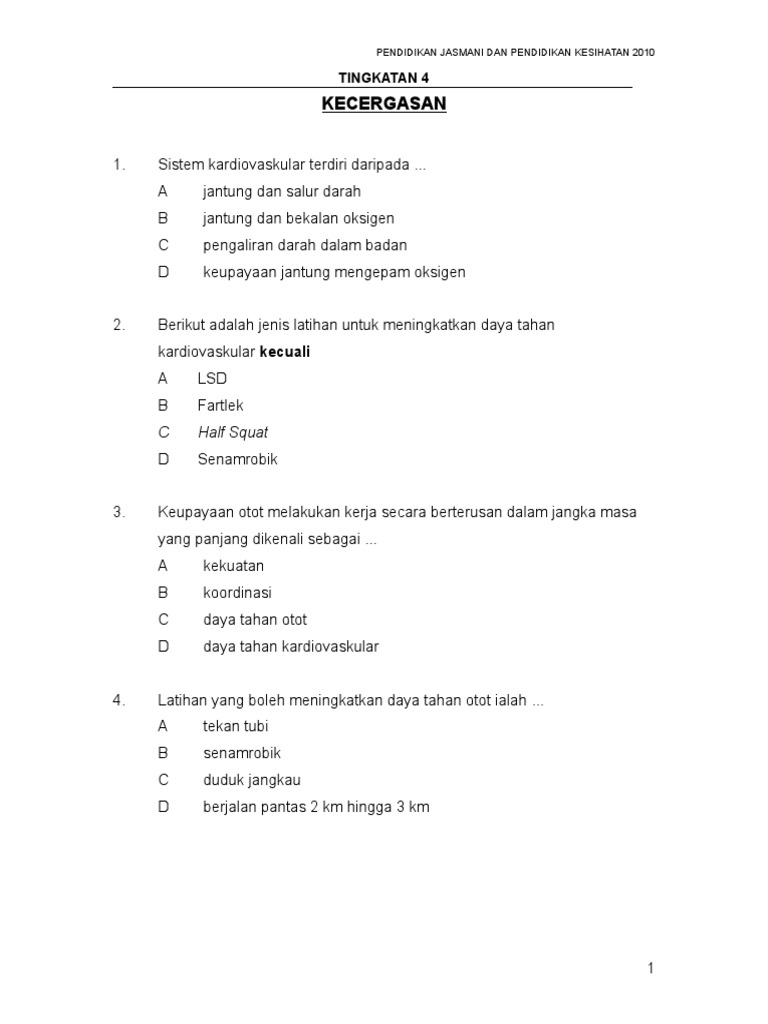 Jawapan Latihan Pengukuhan Pjpk Tingkatan 4