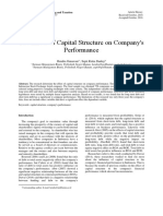 The Effect of Capital Structure On Company's Performance