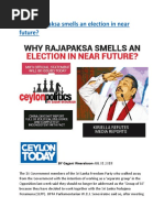Why Rajapaksa Smells An Election in Near Future
