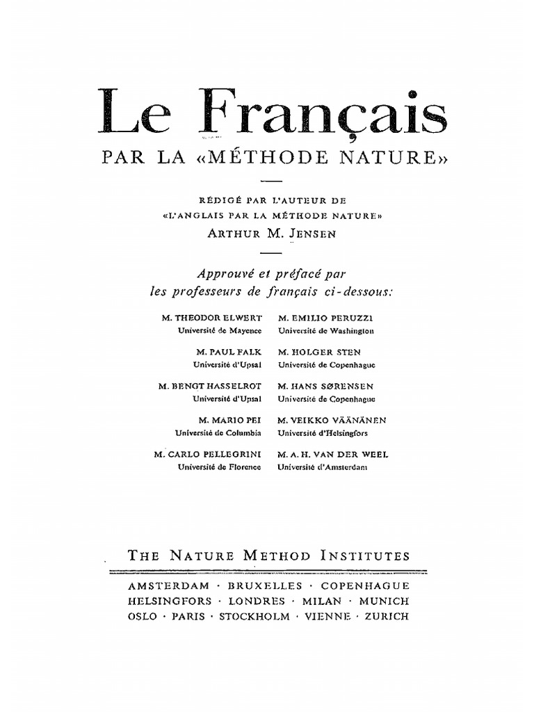 Le Français Par La Méthode Nature PDF | PDF