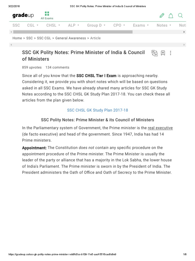 Prime Minister & Council of Ministers Overview | PDF | Cabinet ...