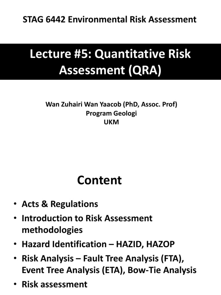 5-STAG6442 - Quantitative Risk Assessment | PDF | Risk | Hazards