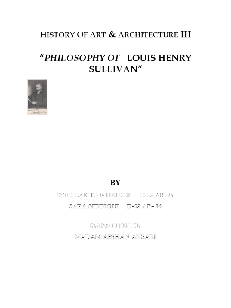 Sullivan: Father of Modernism | PDF | Art Media | Design
