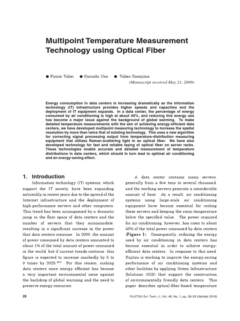 Temp Measurement by Optical Fiber | PDF | Data Center | Optical Fiber