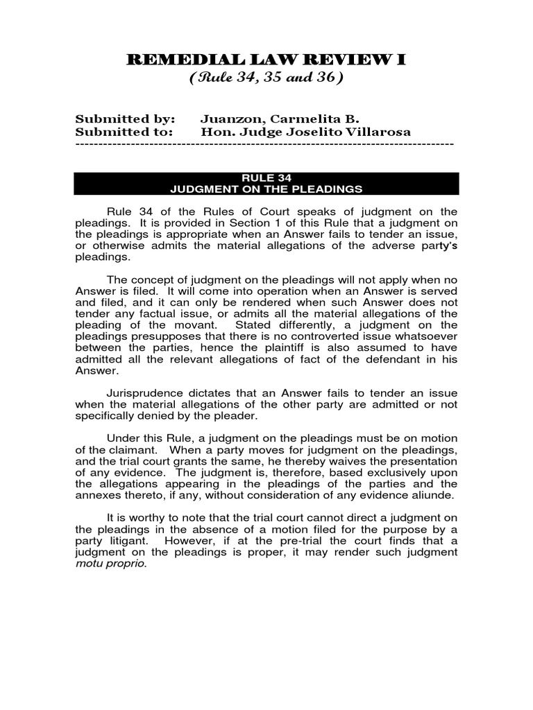 Rem Rev Report PDF Summary Judgment Judgment (Law)