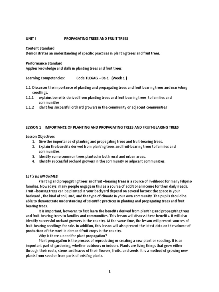 LM EPP 6 Agriculture PDF Trees Seed