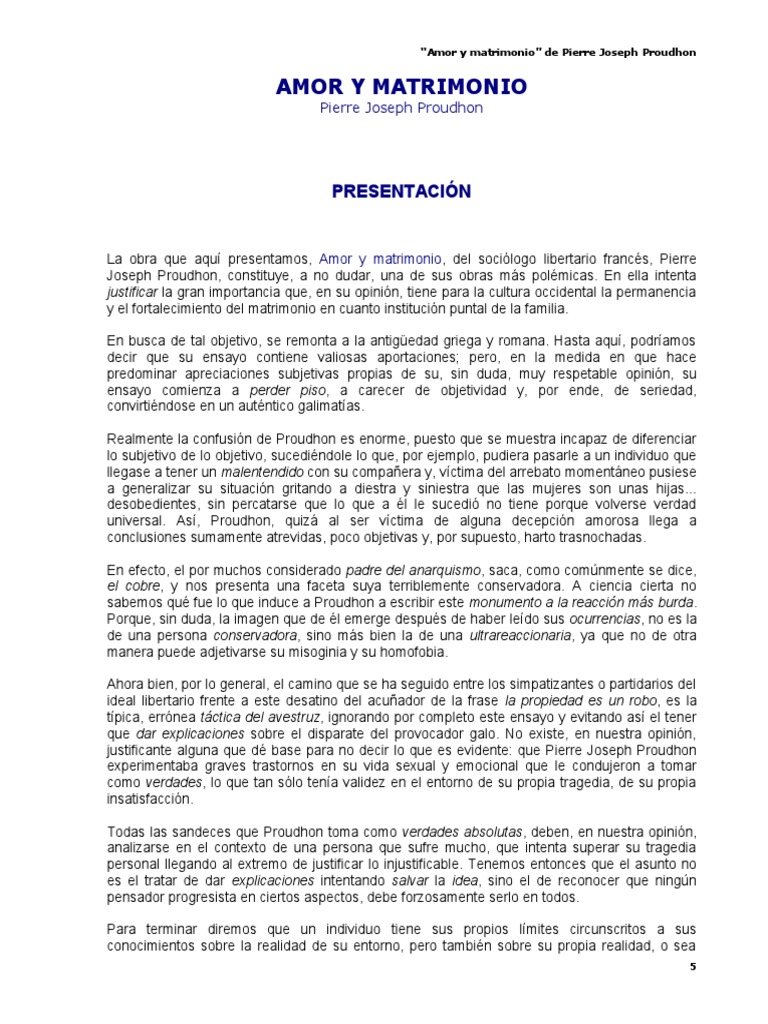 Amor y Matrimonio - Proudon PDF | PDF | Matrimonio | Amor
