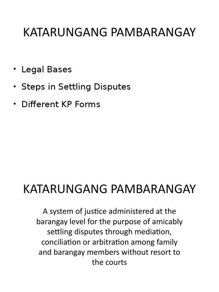 Katarungang Pambarangay | PDF | Arbitration | Mediation