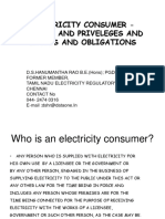 Electricity Consumer - Rights and Priveleges and Duties and Obligations