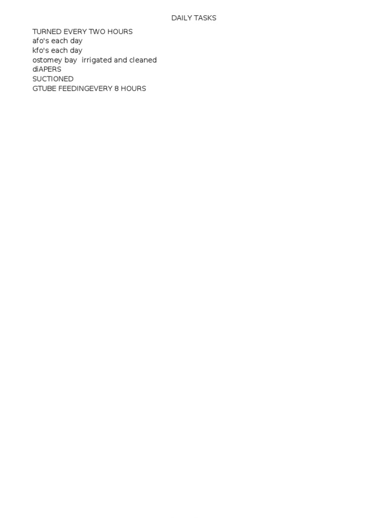 Daily tasks pdf