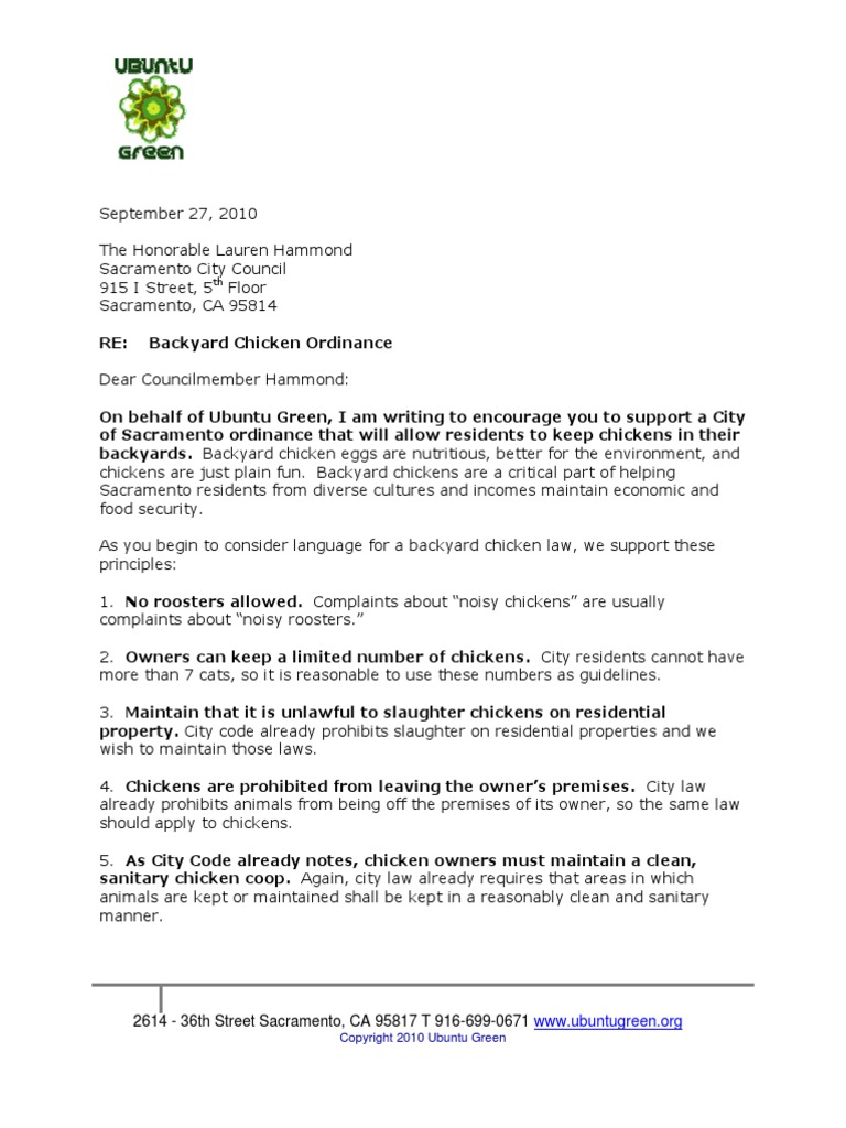 Ubuntu Green Supports Sacramento City Ordinance To Allow Backyard