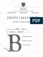 Testi I Maturës - Lëndët e Përgjithshme B