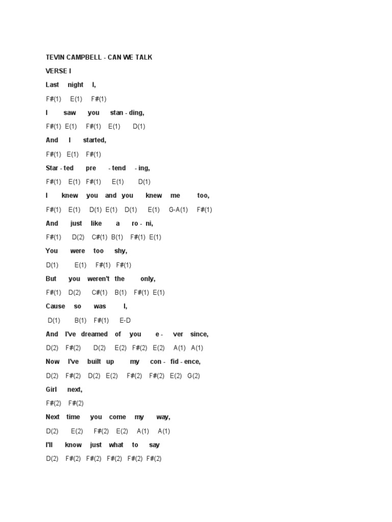 Can We Talk Piano Chords  