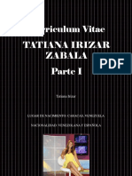 Tatiana Irizar - Curriculum Vitae, Tatiana Irizar Zabala, Parte I