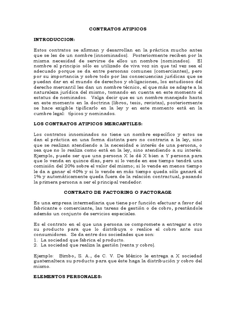 Contratos innominados pdf