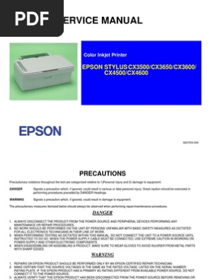 Epson Cx3500 3650 3600 4500 4600 Service Manual Image