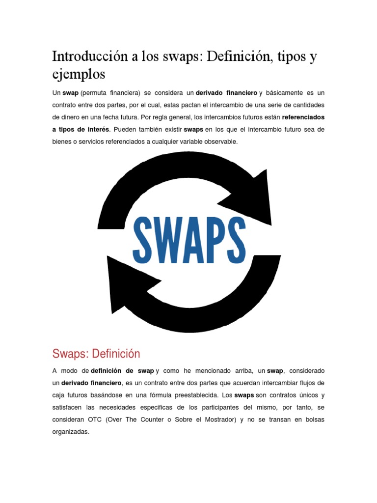 Introducción A Los Swaps PDF Swap (Finanzas) Valores (Finanzas)