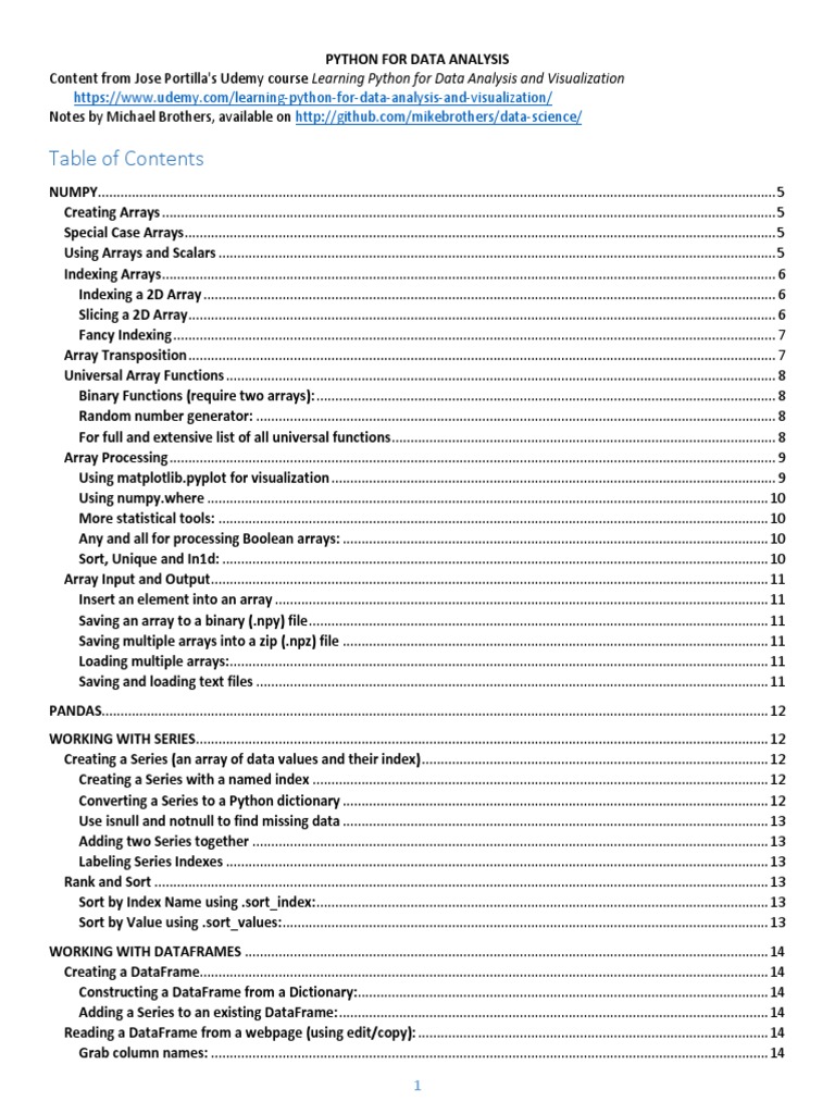 Python For Data Analysis | PDF | Matrix (Mathematics) | Database Index