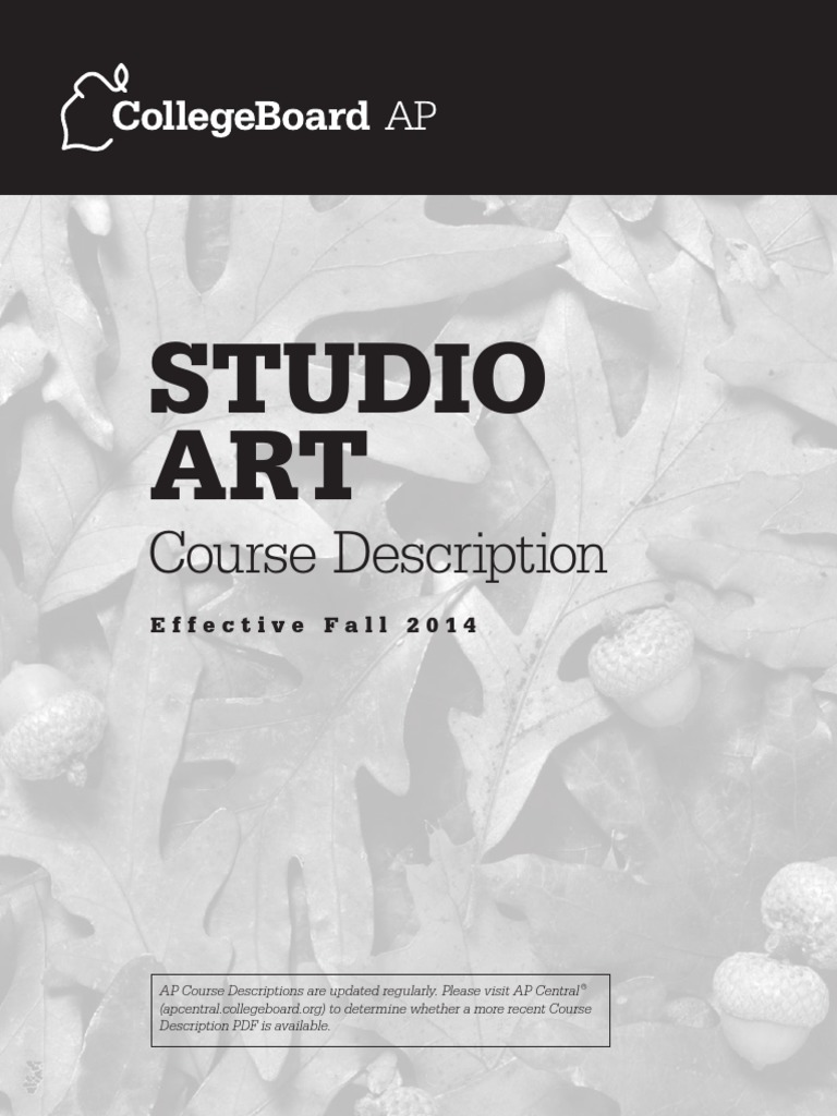Ap Studio Arts Course Description PDF Advanced Placement Test